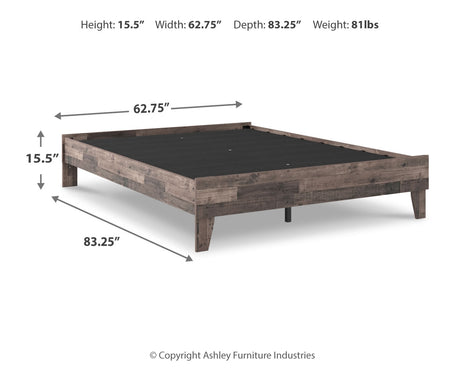 Neilsville Multi Gray Queen Platform Base Bed from Ashley - Luna Furniture