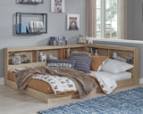 Oliah Natural Full Bookcase Corner Storage Bed from Ashley Furniture - Luna Furniture