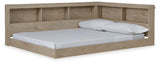Oliah Natural Full Bookcase Corner Storage Bed from Ashley Furniture - Luna Furniture