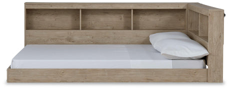 Oliah Natural Full Bookcase Corner Storage Bed from Ashley Furniture - Luna Furniture