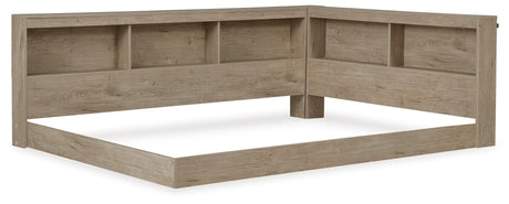 Oliah Natural Full Bookcase Corner Storage Bed from Ashley Furniture - Luna Furniture