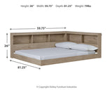Oliah Natural Full Bookcase Corner Storage Bed from Ashley Furniture - Luna Furniture