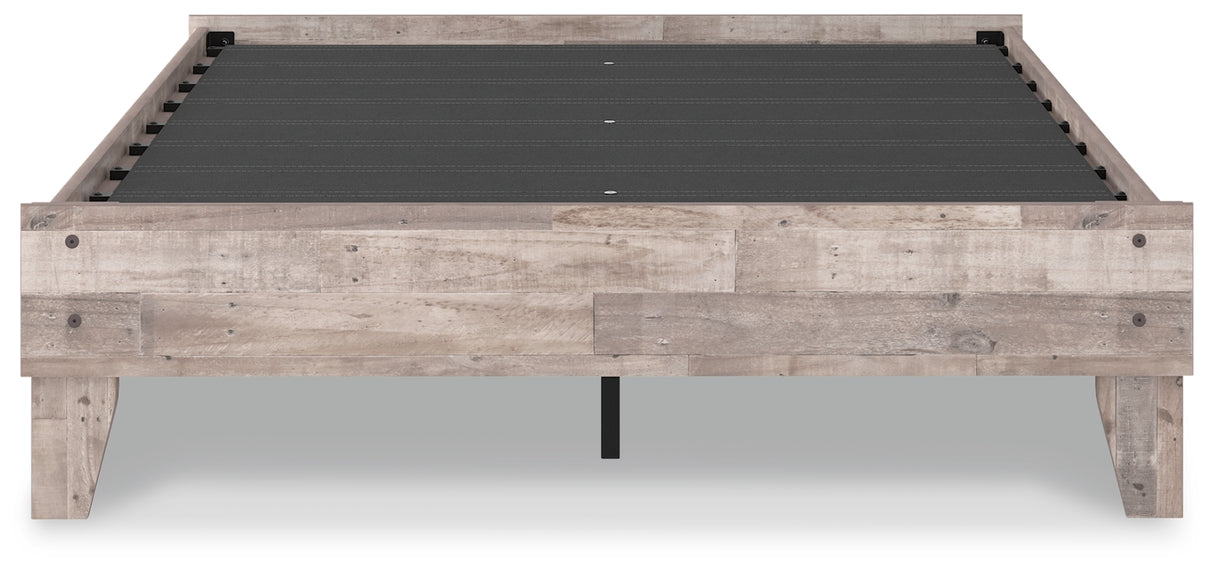 Neilsville Whitewash Full Platform Base Bed from Ashley - Luna Furniture