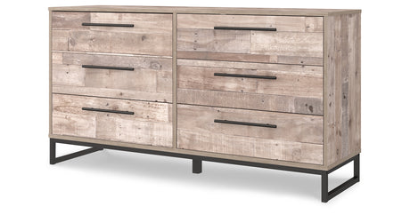 Neilsville Full Platform Bed with Dresser and 2 Nightstands in Whitewash from Ashley - Luna Furniture