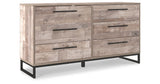 Neilsville Full Platform Bed with Dresser and Chest in Whitewash from Ashley - Luna Furniture