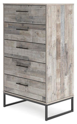 Neilsville Whitewash Chest of Drawers from Ashley - Luna Furniture