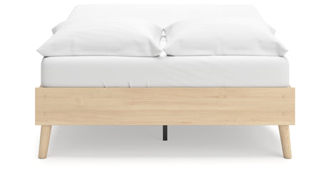 Cabinella Full Platform Bed with Dresser in Tan from Ashley Furniture - Luna Furniture
