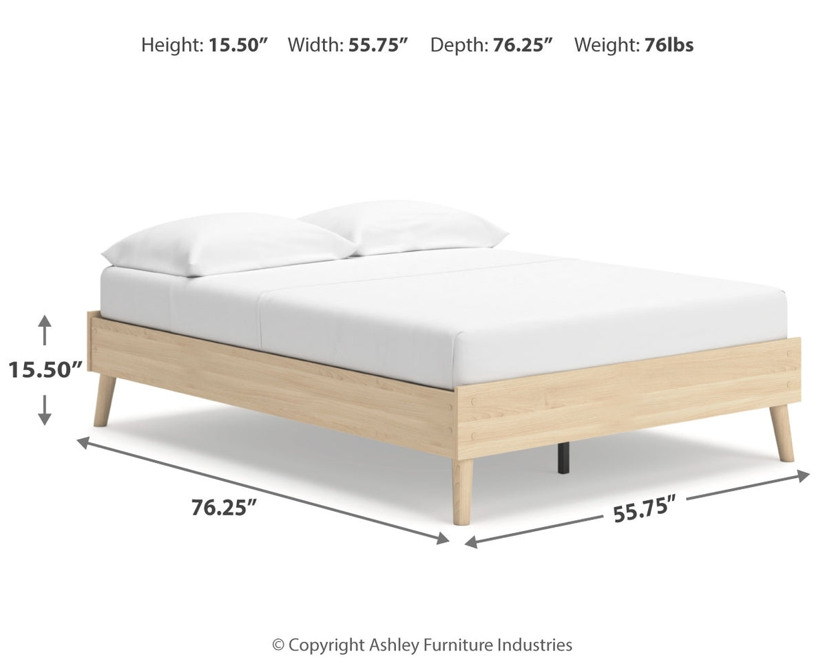 Cabinella Full Platform Bed with Dresser and Nightstand in Tan from Ashley Furniture - Luna Furniture