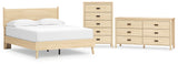 Cabinella Queen Platform Panel Bed with Dresser and Chest in Tan from Ashley - Luna Furniture