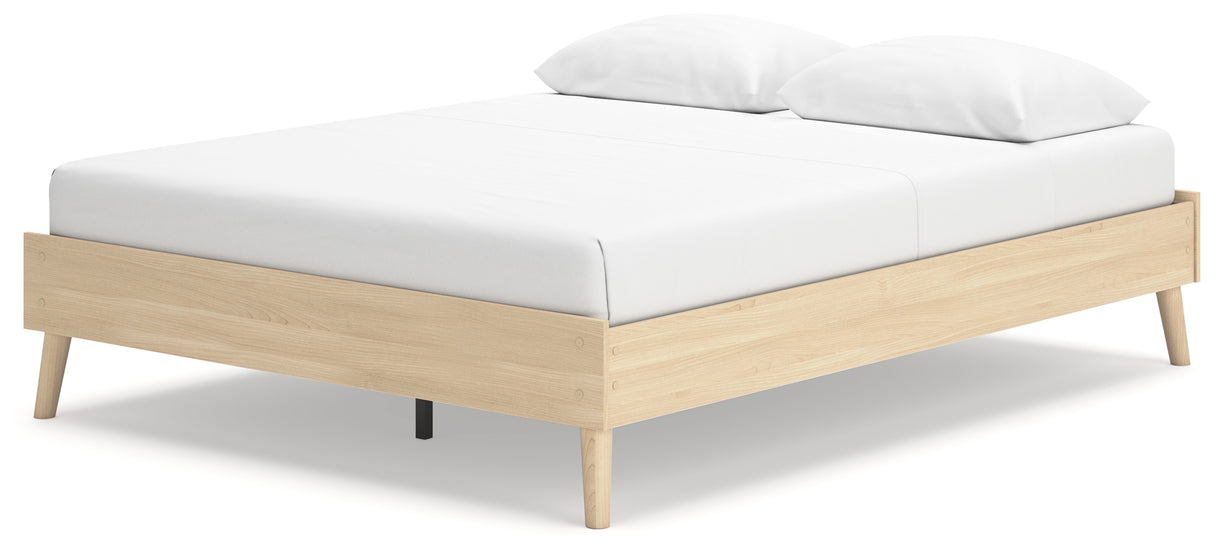Cabinella Tan Queen Platform Base Bed from Ashley Furniture - Luna Furniture