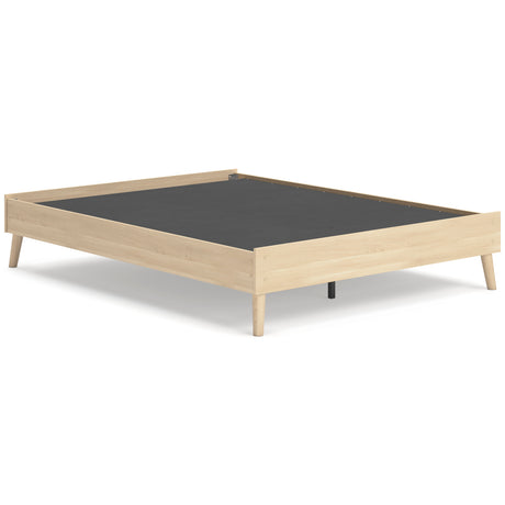 Cabinella Tan Queen Platform Base Bed from Ashley - Luna Furniture