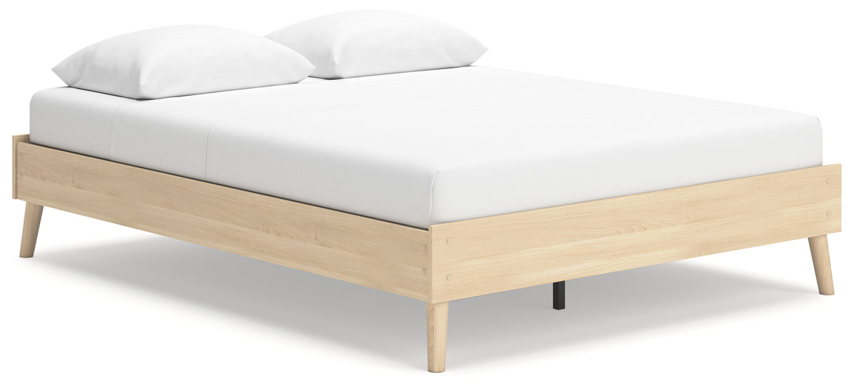 Cabinella Tan Queen Platform Base Bed from Ashley Furniture - Luna Furniture