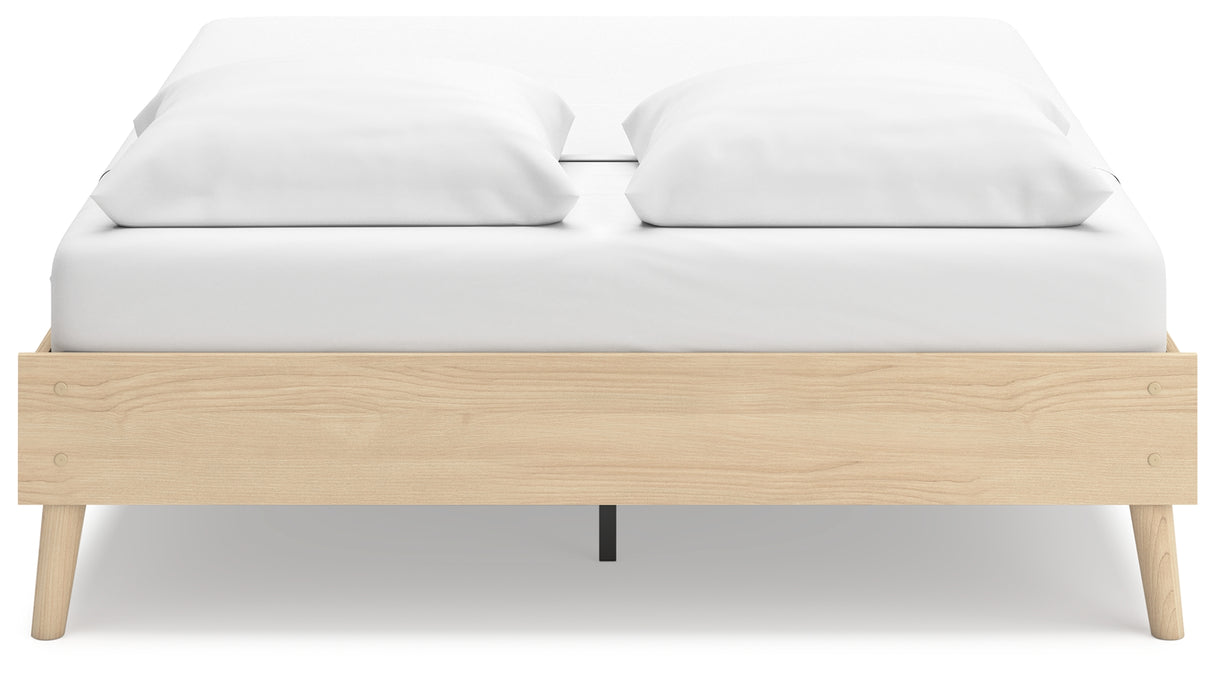 Cabinella Tan Queen Platform Base Bed from Ashley Furniture - Luna Furniture