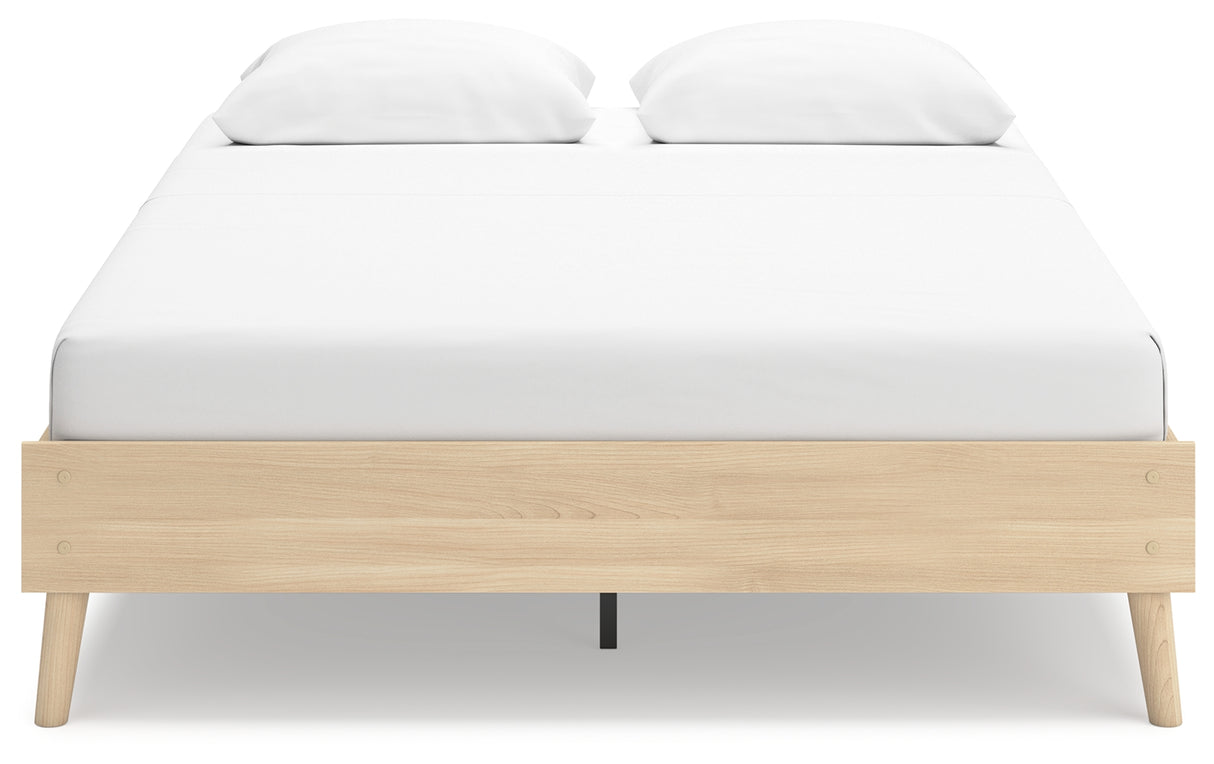 Cabinella Tan Queen Platform Base Bed from Ashley Furniture - Luna Furniture