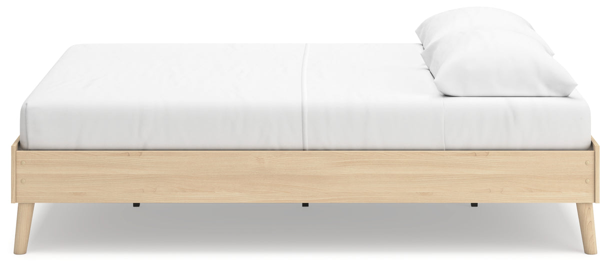 Cabinella Tan Queen Platform Base Bed from Ashley Furniture - Luna Furniture