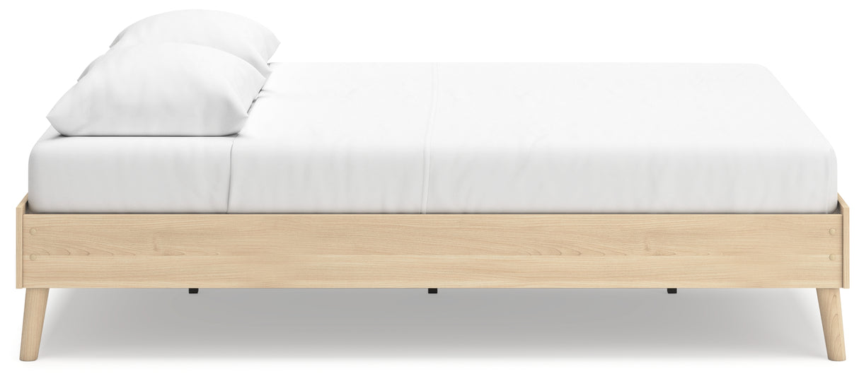Cabinella Tan Queen Platform Base Bed from Ashley Furniture - Luna Furniture