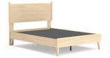 Cabinella Full Platform Panel Bed with 2 Nightstands in Tan from Ashley Furniture - Luna Furniture