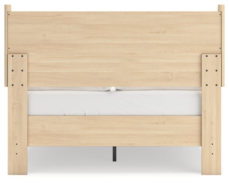 Cabinella Full Panel Headboard with Dresser and Nightstand in Tan from Ashley Furniture - Luna Furniture
