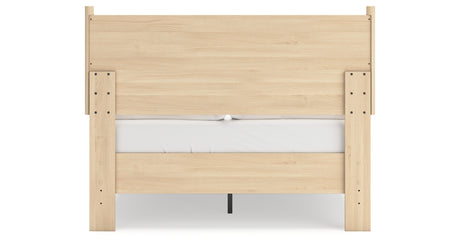 Cabinella Full Platform Panel Bed with Dresser and Nightstand in Tan from Ashley Furniture - Luna Furniture