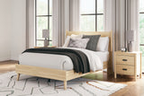 Cabinella Full Platform Bed with 2 Nightstands in Tan from Ashley Furniture - Luna Furniture