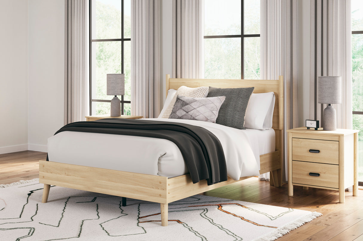 Cabinella Tan Full Platform Panel Bedroom Set