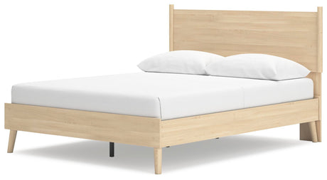 Cabinella Tan Queen Platform Panel Bed with Dresser and Chest from Ashley - Luna Furniture