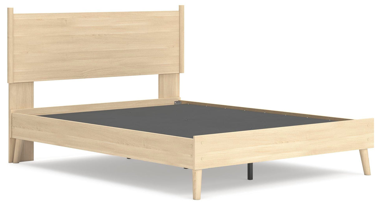 Cabinella Queen Platform Panel Bed with Dresser and Chest in Tan from Ashley - Luna Furniture