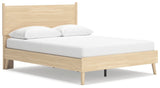 Cabinella Queen Platform Panel Bed with Dresser and Chest in Tan from Ashley - Luna Furniture