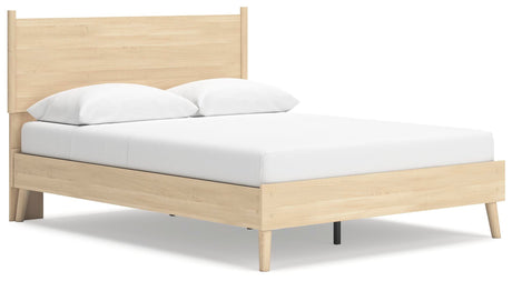Cabinella Tan Queen Platform Panel Bed with Dresser and Chest from Ashley - Luna Furniture
