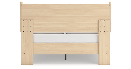 Cabinella Queen Platform Panel Bed with Dresser, Chest and 2 Nightstands in Tan from Ashley Furniture - Luna Furniture