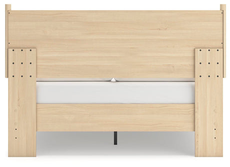 Cabinella Tan Queen Platform Panel Bed with Dresser and Chest from Ashley - Luna Furniture