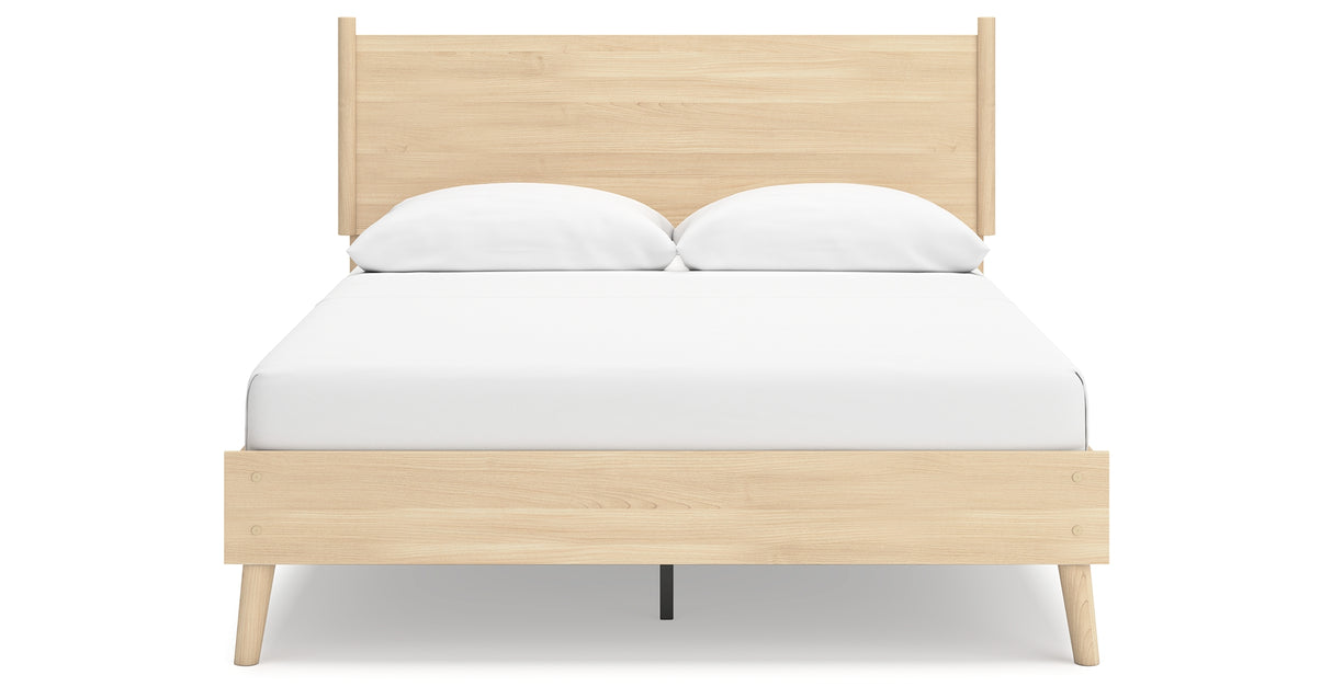 Cabinella Queen Platform Panel Bed with Dresser and Nightstand in Tan from Ashley Furniture - Luna Furniture