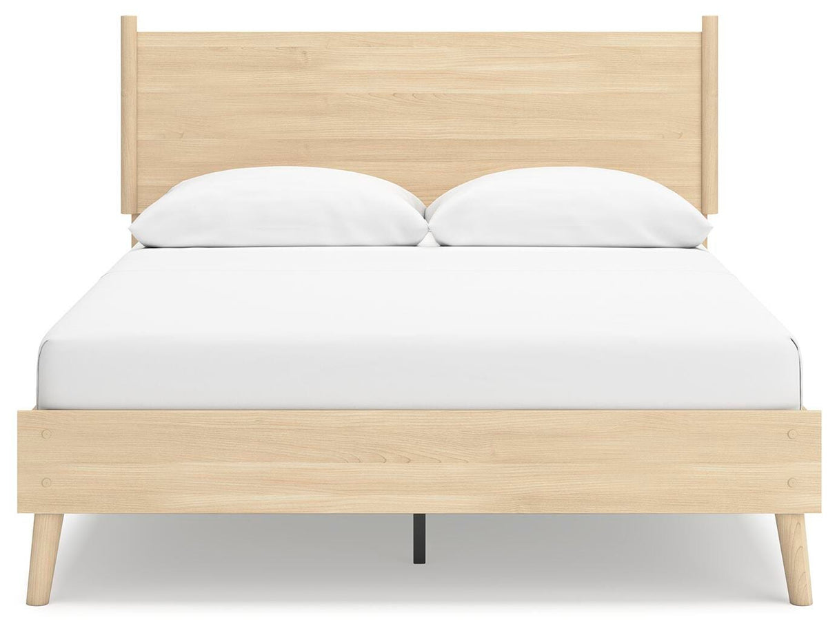 Cabinella Queen Platform Panel Bed with Dresser and Chest in Tan from Ashley - Luna Furniture