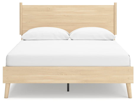 Cabinella Tan Queen Platform Panel Bed with Dresser and Chest from Ashley - Luna Furniture