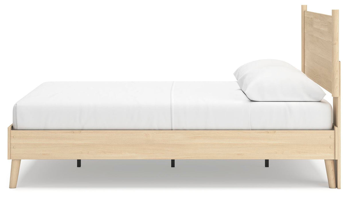 Cabinella Queen Platform Panel Bed with Dresser and Chest in Tan from Ashley - Luna Furniture