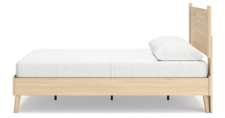 Cabinella Queen Platform Panel Bed with Dresser and 2 Nightstands in Tan from Ashley Furniture - Luna Furniture