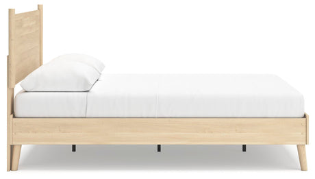 Cabinella Tan Queen Platform Panel Bed with Dresser and Chest from Ashley - Luna Furniture