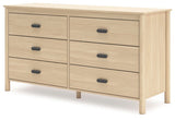 Cabinella Queen Panel Headboard with Dresser and Nightstand in Tan from Ashley Furniture - Luna Furniture