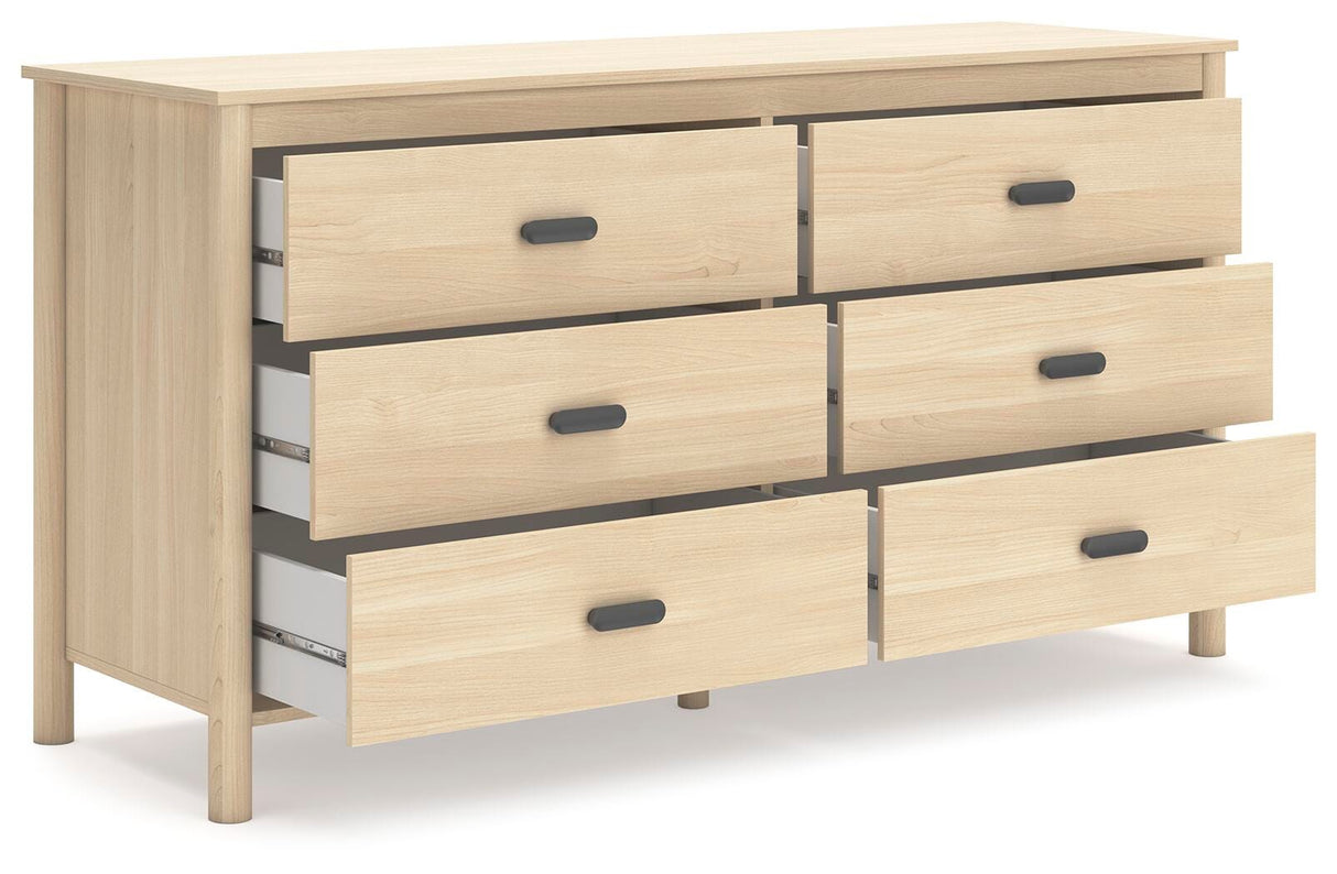 Cabinella Queen Panel Headboard with Dresser and Nightstand in Tan from Ashley Furniture - Luna Furniture