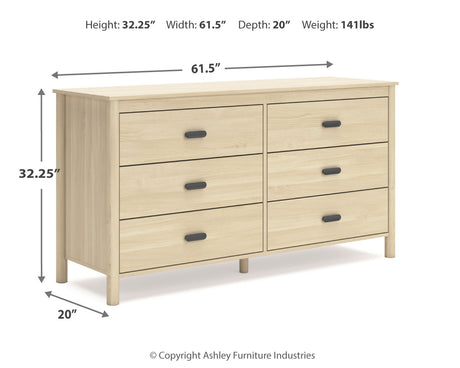 Cabinella Full Platform Bed with Dresser and Nightstand in Tan from Ashley Furniture - Luna Furniture