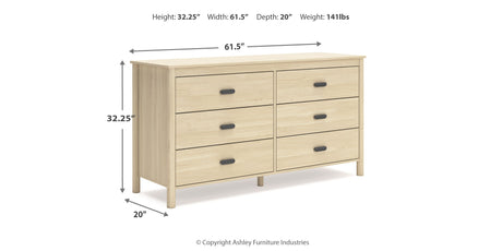 Cabinella Queen Panel Headboard with Dresser in Tan from Ashley Furniture - Luna Furniture