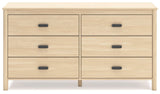 Cabinella Queen Platform Panel Bed with Dresser and Chest in Tan from Ashley - Luna Furniture
