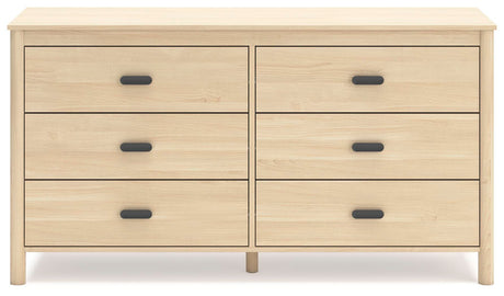Cabinella Tan Queen Platform Panel Bed with Dresser and Chest from Ashley - Luna Furniture