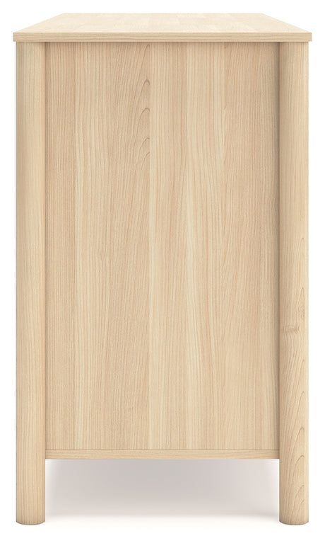 Cabinella Full Panel Headboard with Dresser and Nightstand in Tan from Ashley Furniture - Luna Furniture