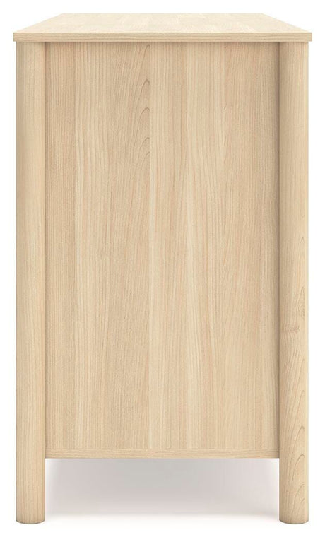 Cabinella Full Panel Headboard with Dresser and Nightstand in Tan from Ashley Furniture - Luna Furniture