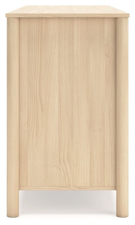 Cabinella Full Panel Headboard with Dresser and Nightstand in Tan from Ashley Furniture - Luna Furniture
