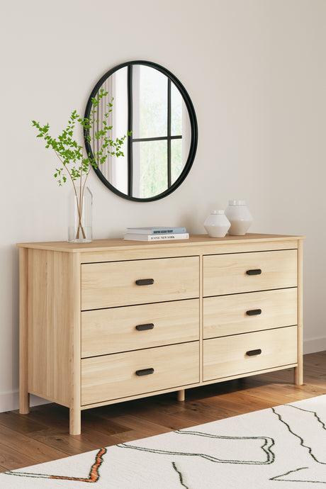 Cabinella Full Panel Headboard with Dresser and Nightstand in Tan from Ashley Furniture - Luna Furniture