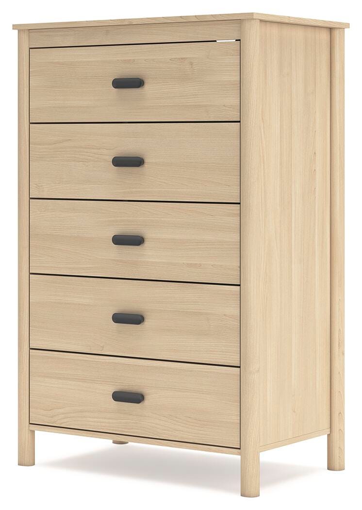 Cabinella Queen Platform Panel Bed with Dresser and Chest in Tan from Ashley - Luna Furniture