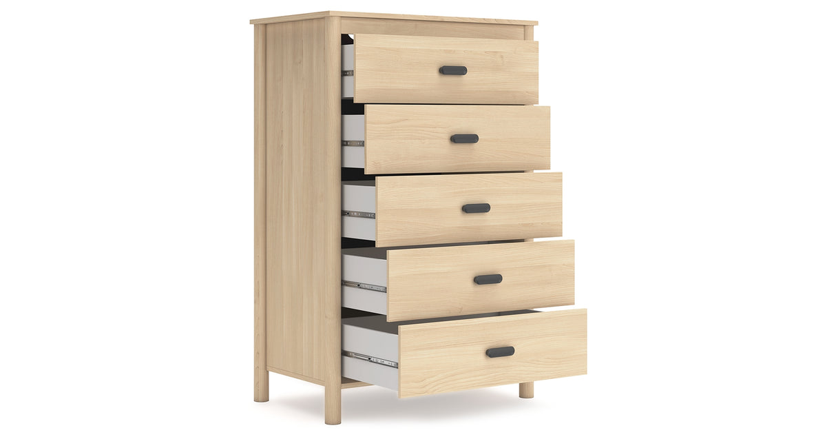 Cabinella Full Panel Headboard with Dresser, Chest and Nightstand in Tan from Ashley Furniture - Luna Furniture