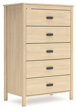 Cabinella Queen Platform Panel Bed with Dresser and Chest in Tan from Ashley - Luna Furniture